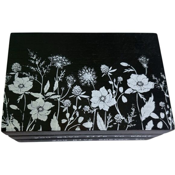 2pc Black & Gray Decorative Inspirational Memento Memory Keepsake Wood Boxes NEW - Picture 12 of 13